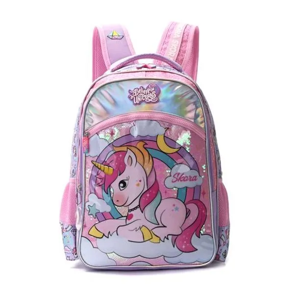 Mochila 18" esplada con llavero unicornio Skora