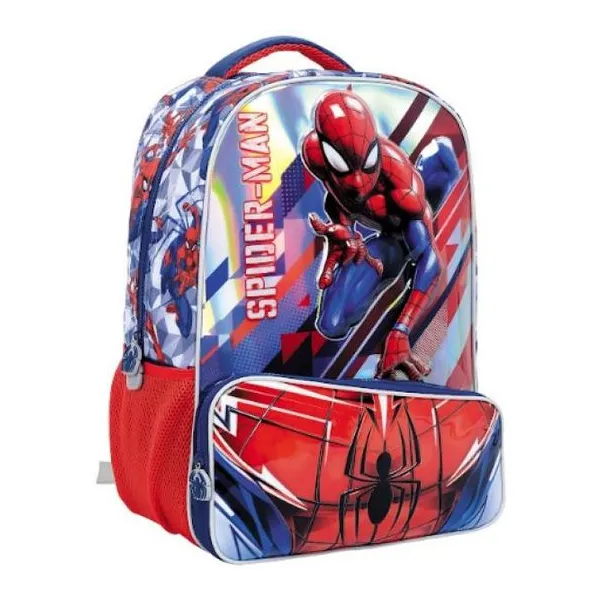 Spiderman mochila 17" espalda 3d -white line-