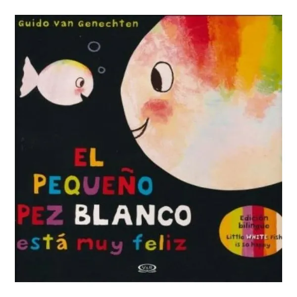 El pequeño pez blanco esta muy feliz