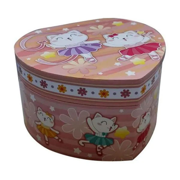 Caja musical corazón gatitas 15 cm