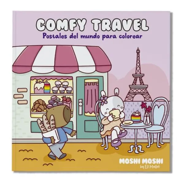 Moshi moshi comfy travel. postales del mundo para colorear 25 25 cm