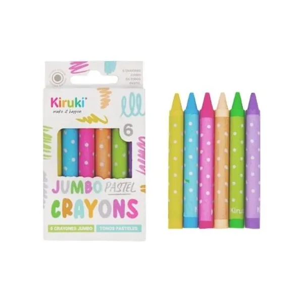 Cerita crayón kiruki jumbo pastel x6 colores surtidos