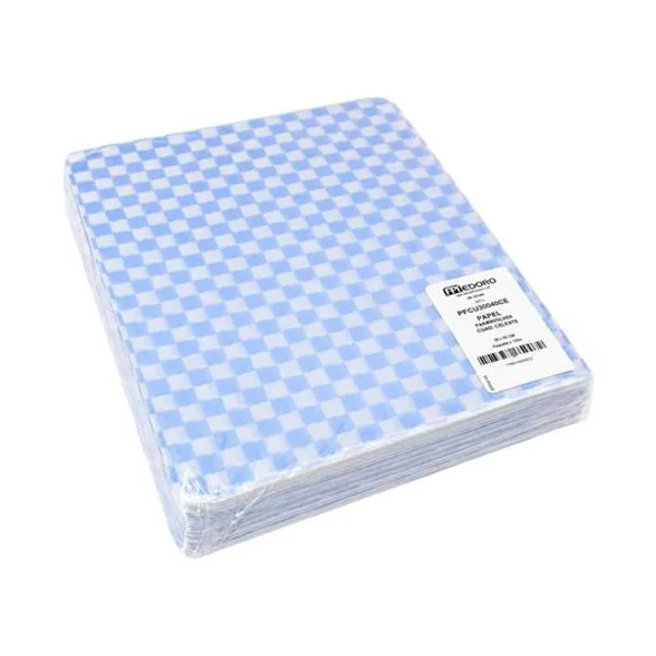 Papel parafinado cuadros celeste 30x40 cm x1000 hojas medoro
