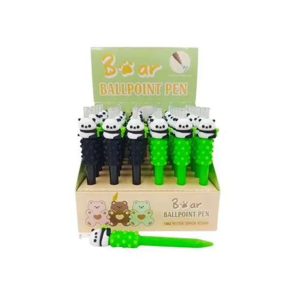 Bolígrafo retractil azul 0.7 mm panda x1 modelos surtidos