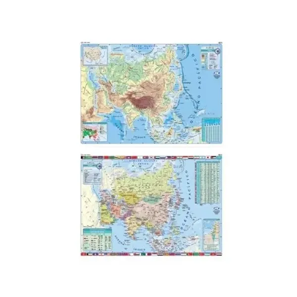 Mapa mural m.c. lam. con var. sin faz asia fp. 95x130 cm