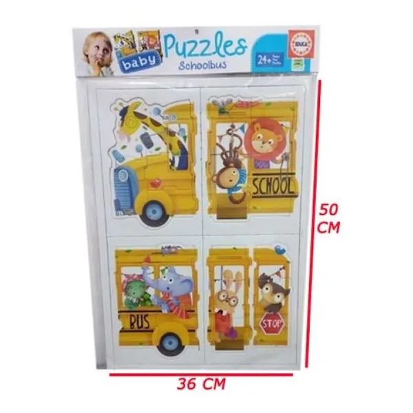 5 baby puzzles schoolbus