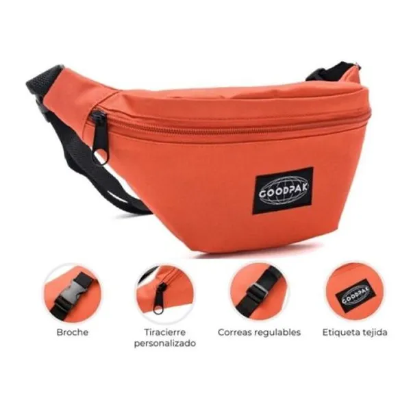 Riñonera goodpak naranja 16.5 x23 x8.5 cm