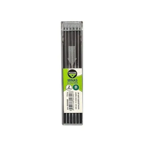 Minas 2 mm b estuche x6 unidades Pizzini