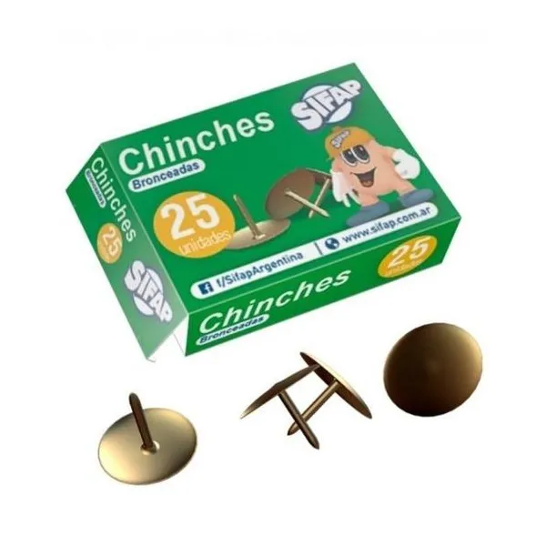 Chinches bronce caja x25 unidades Sifap