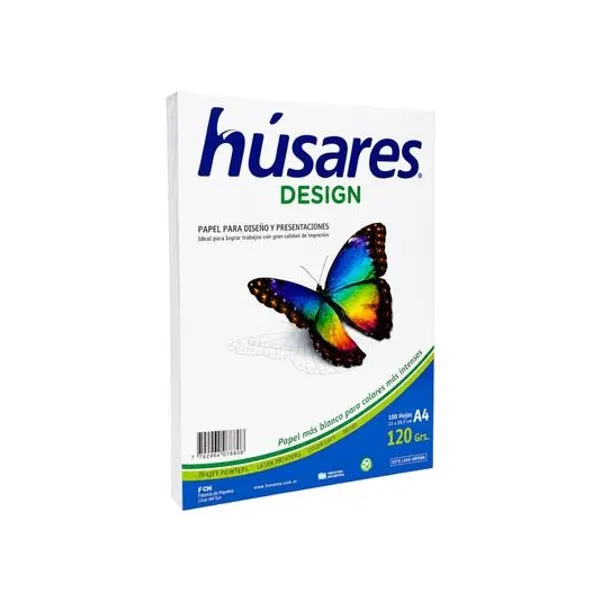 Resma a4 120 g/m2 100 hojas blancas design husares