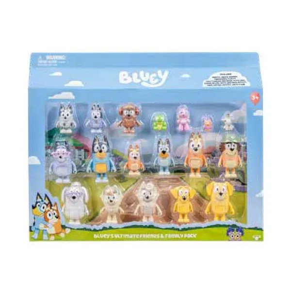 Bluey neighborhood friends - 18 figuras en el pack.