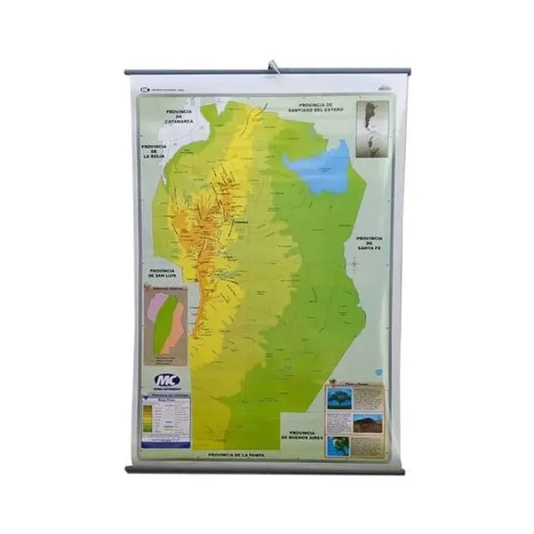 Mapa mural fisico-politico cordoba 72x102 cm x unidad mc