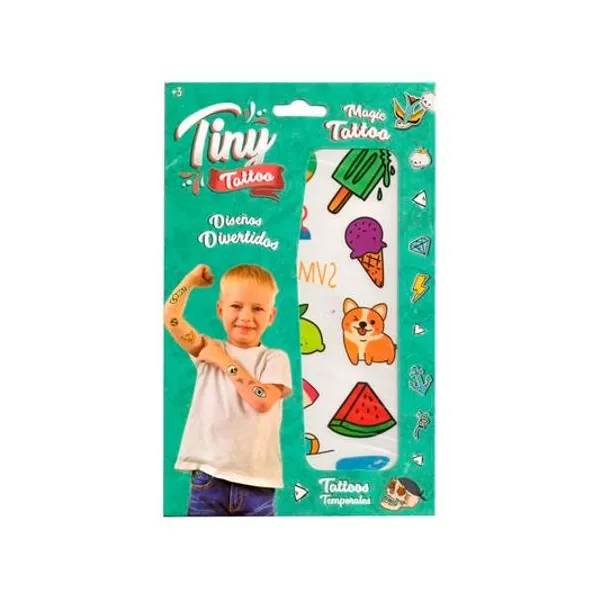 Plancha de tatuajes temporales infantil x1 15x24 cm 53770
