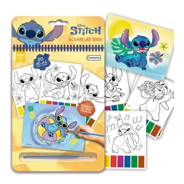Acuarelas wow! Stitch libro para pintar con acuarelas magicas