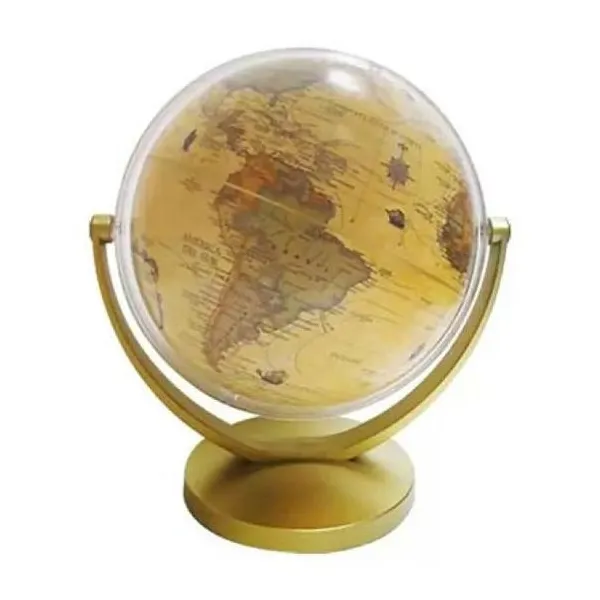 Globo terraqueo 14 cm base plástico antiguo multigiro