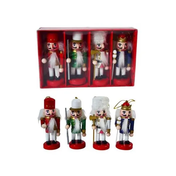 Adorno cascanueces tradicional de madera 10 cm caja x4 unidades