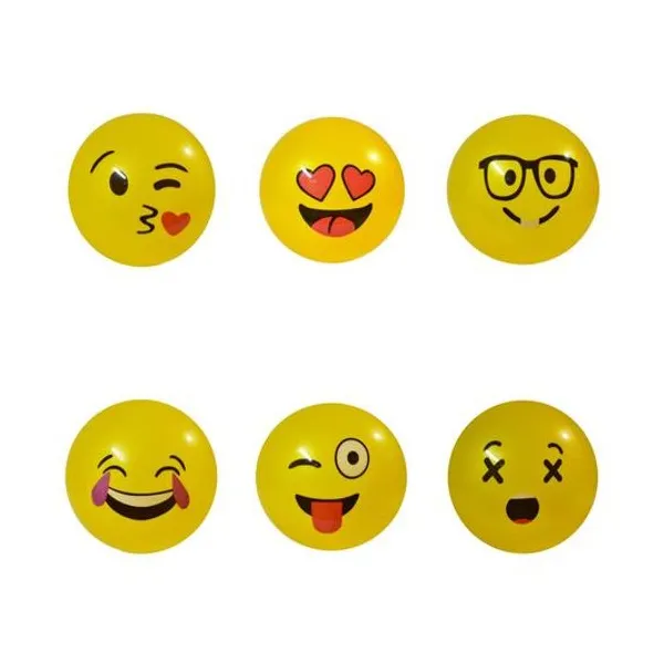 Pelota de goma playa emoji 20 cm x unidad modelos surtidos