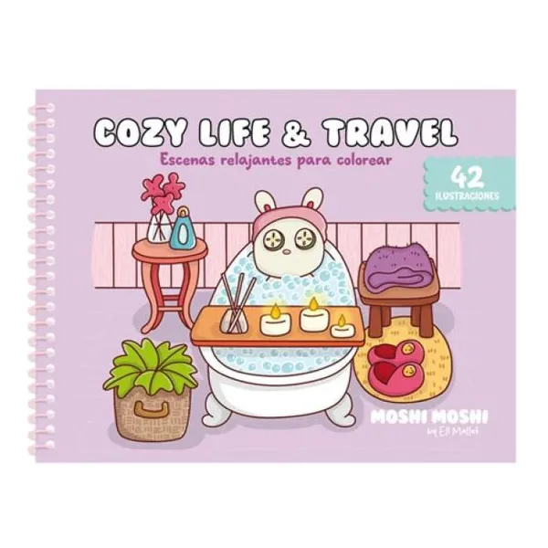 Moshi moshi escenas reconfortantes para colorear anillado 25 19 cm