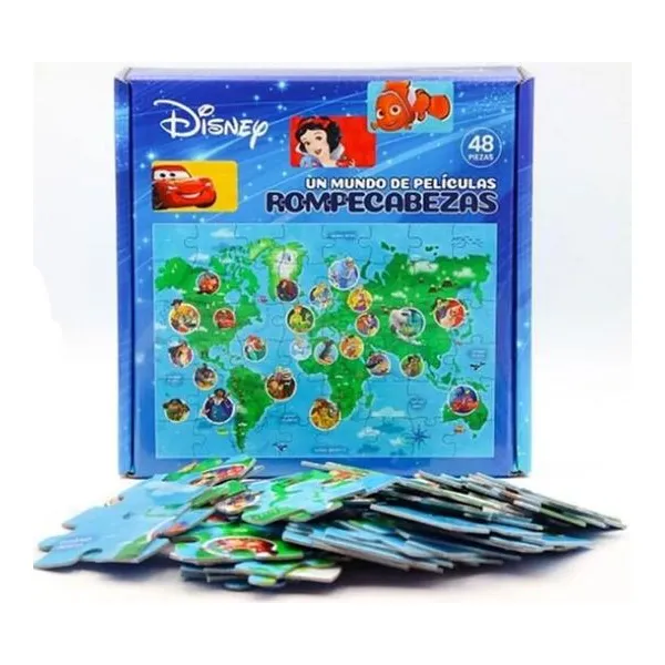 Rompecabeza 48 piezas - un mundo de peliculas - Disney