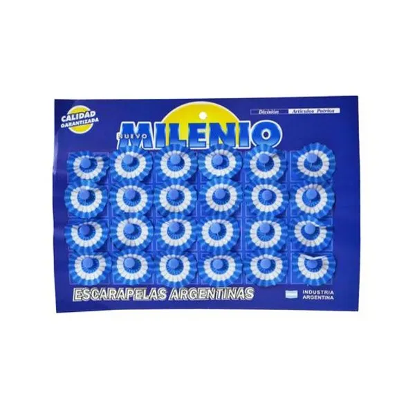 Escarapela redonda pintada con botón n.° 135 x24 unidades milenio