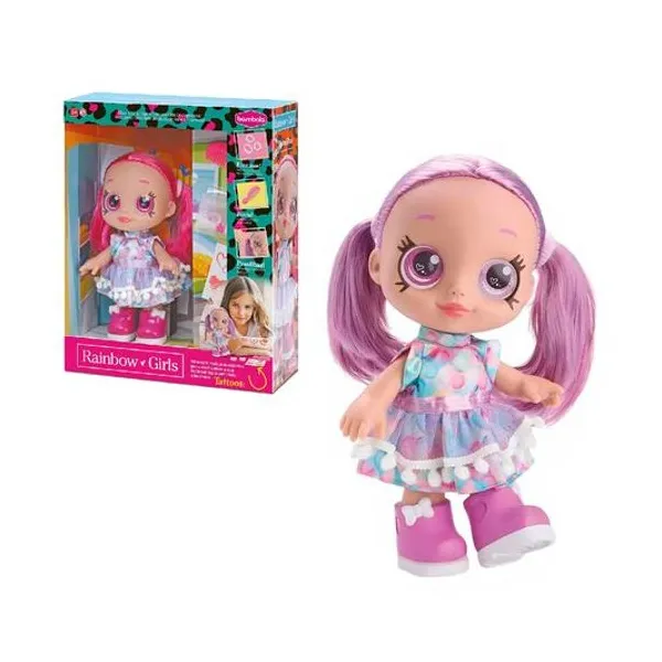 Muñeca rainbow girls tattoo 26 cm en caja 30x37 cm