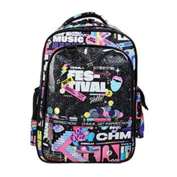 Mochila espalda trama cristal 17" festival black c3