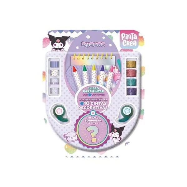 Libro para pintar con crayones y cintas pinta y crea kuromi en blister 20x25 cm