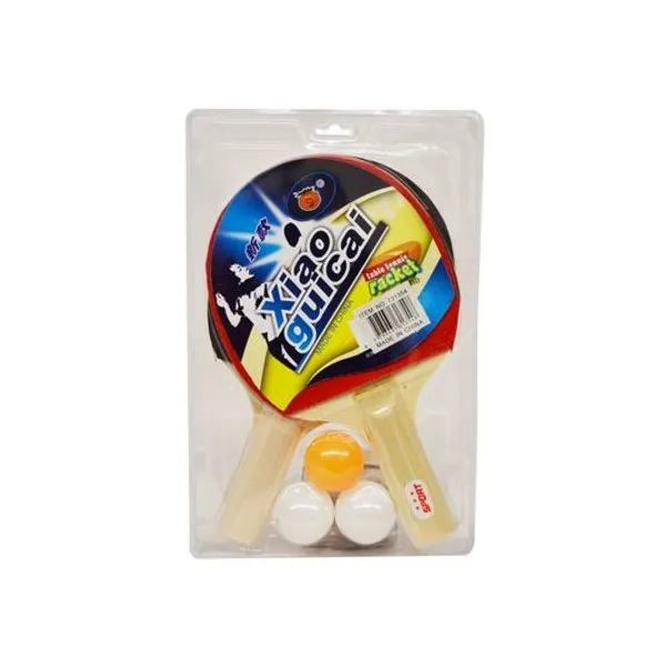 Set de paletas ping pong x3 pelotas en blister 18x29 cm