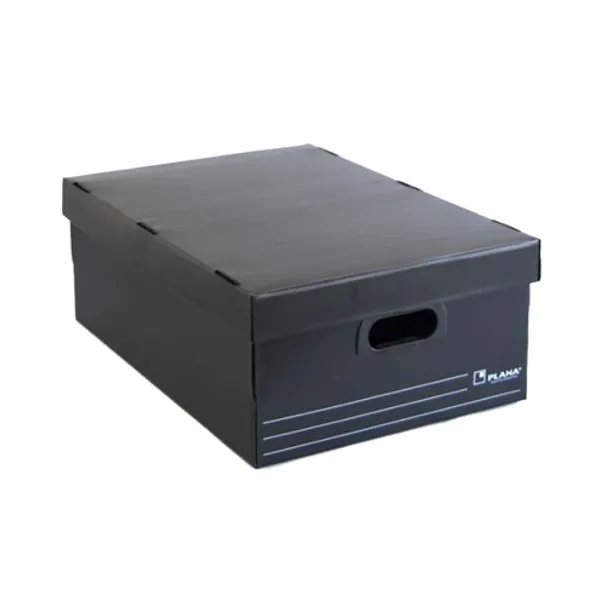Caja plástico microc.plana n.° 802 con tapa negro 55x38x19,5 cm