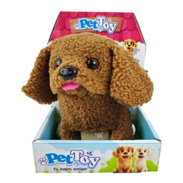 Mascota de peluche perro toby con sonido 19 17 cm