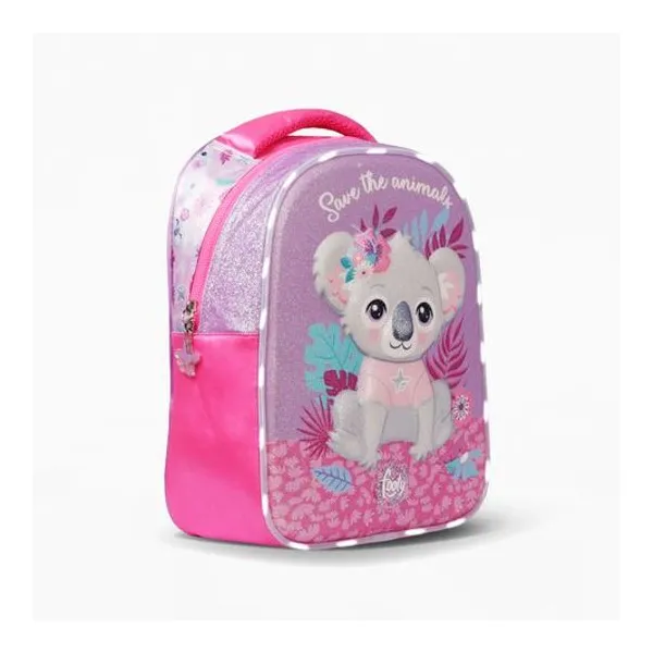 Mochila 13" espalda koala con luz led x unidad colores surtidos footy