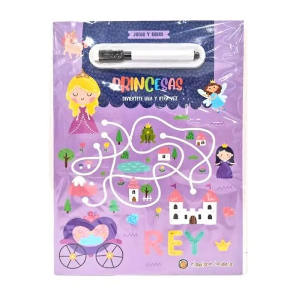 Juego y borro princesas 21 30 cm (imprenta mayúscula)