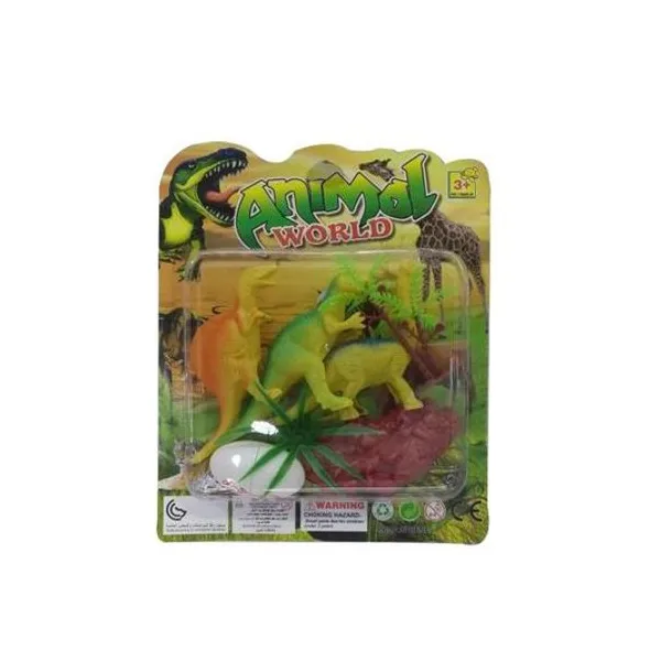 Set de dinosaurios 5 piezas en blister 17.5x21 cm