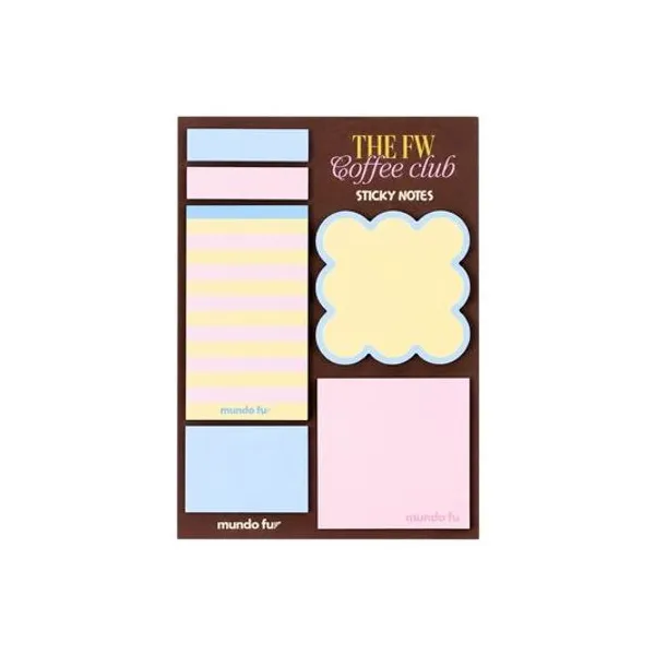 Set de notas autoadhesivas coffee club en blister 15x21 cm mundo fw
