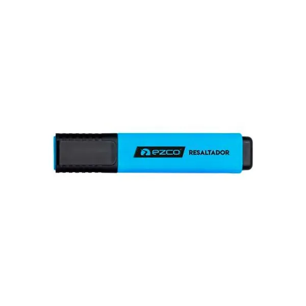 Resaltador chato neon celeste caja x12 Ezco