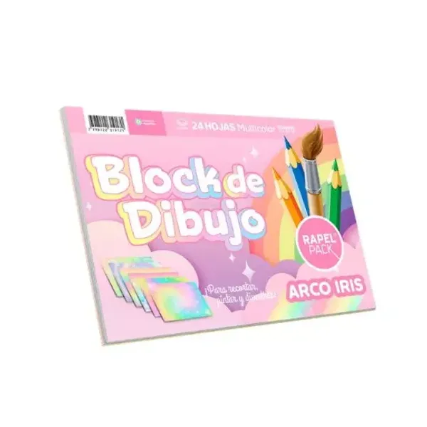 Block de dibujo rapel pack n.° 5 arco iris 24 hjs.