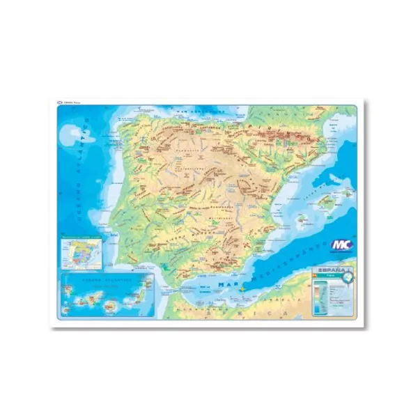 Mapa mural m.c. lam. con var. d/faz españa fp. 95x130 cm