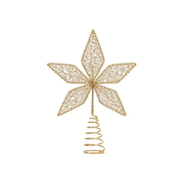 Puntal flor de alambre champagne 20x25 cm x1