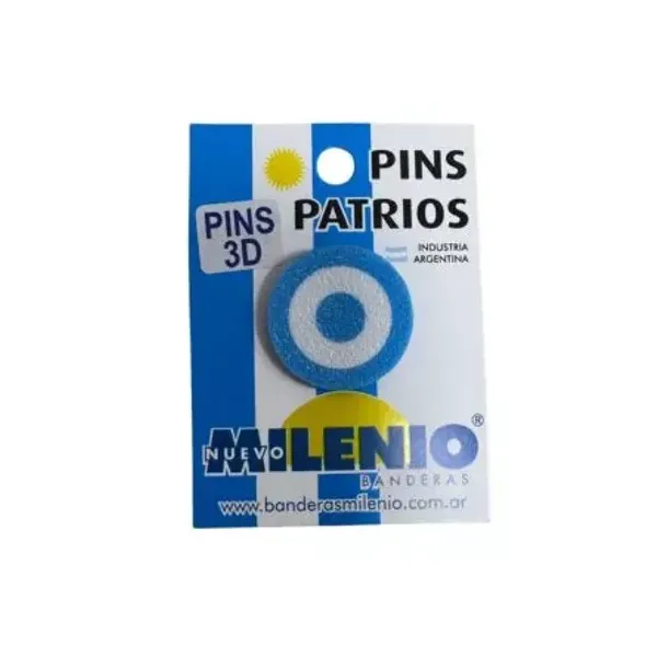 Pin 3d nuevo milenio patrio escarapela redonda x10 unid.