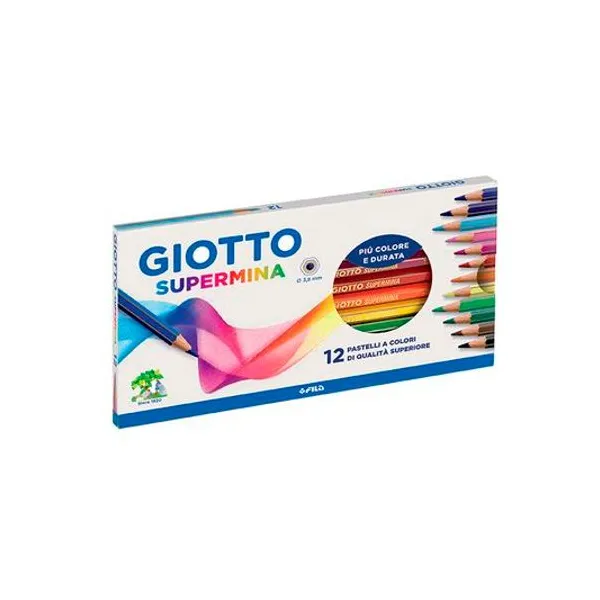 Lápiz de color largo supermina 3.8 mm caja x12 unidades giotto