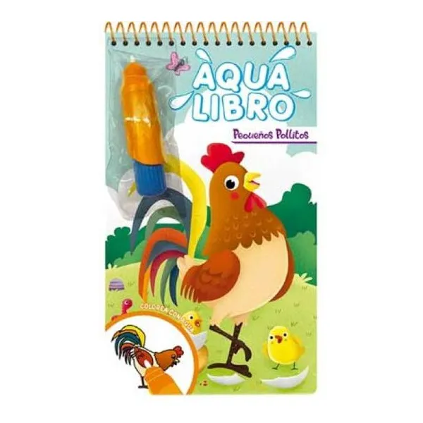 Aqua pequeños pollitos 14 x24 cm incluye pincel de agua recargable