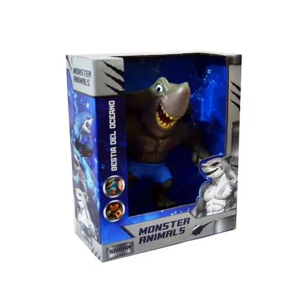 Tiburon monster articulado en caja 15x19x7 cm