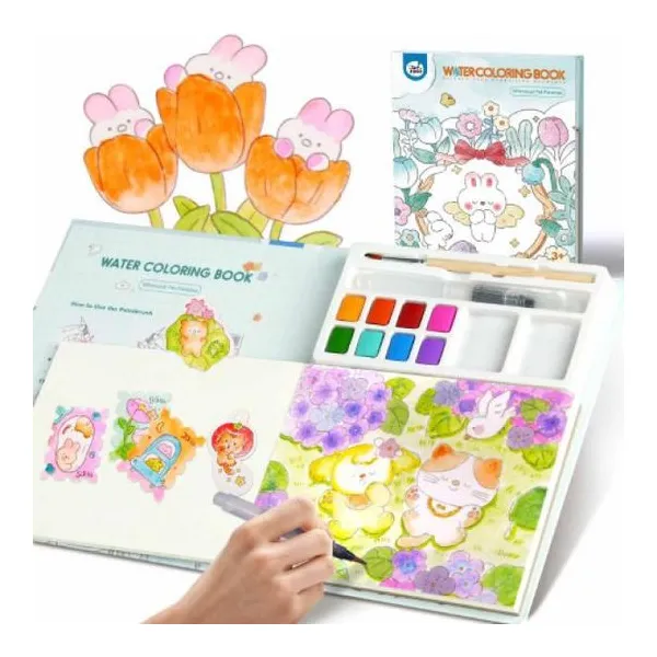 Jarmelo - libro con kit de pinturas al agua paraiso de mascotas