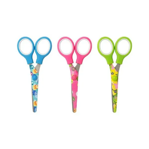 Tijera escolar 13 cm estampada x1 colores surtidos