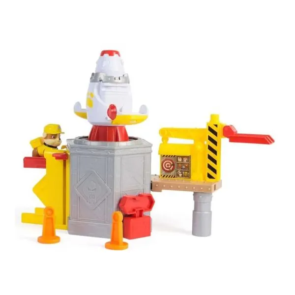 Paw Patrol rubble & crew launch and spin spaceship