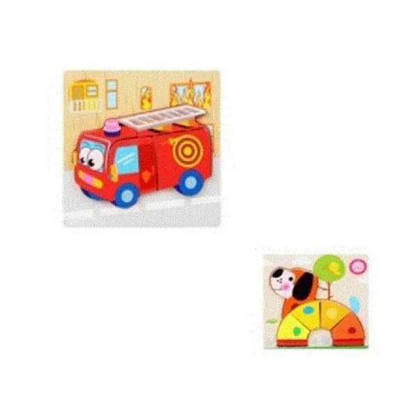 Puzzle de madera camión bomberos 2 mod.
