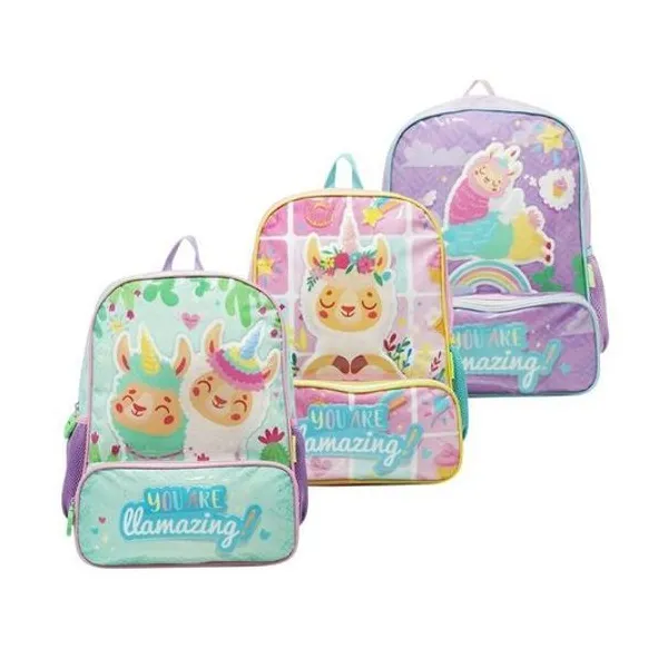 Mochila 16" espalda llamazing x unidad modelos surtidos lsyd
