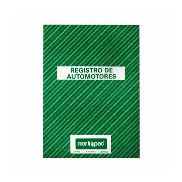 Libro registro automotor 22x28 cm 26 folios norpac