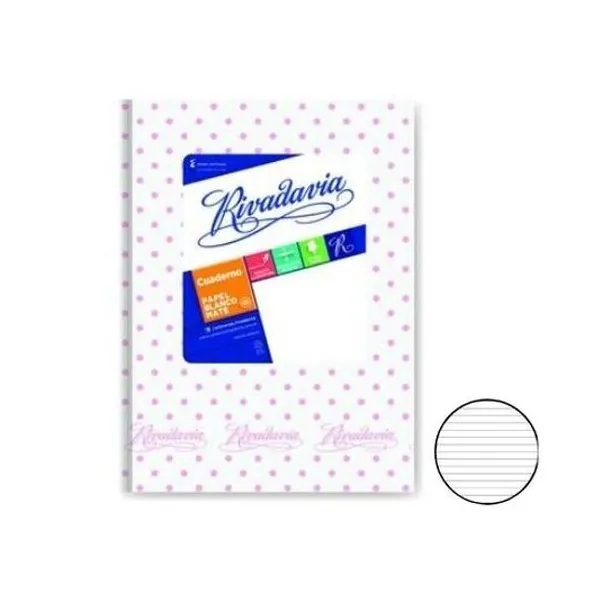 Cuaderno 16x21 rayado t/d lunar ro/bl 50h Rivadavia