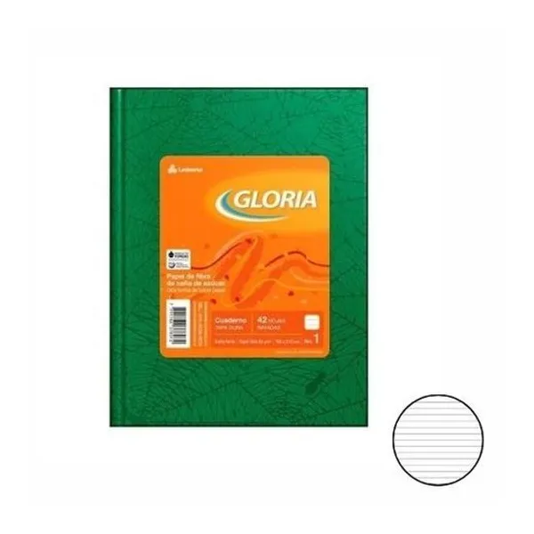 Cuaderno 16x21 rayado t/d araña verde 84h Gloria